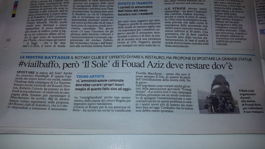 #viailbaffo, però “Il Sole” di Fouad Aziz deve restare dov’è